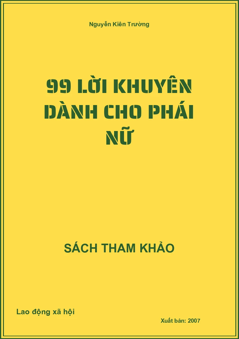 99 lời khuyên dành cho phái nữ