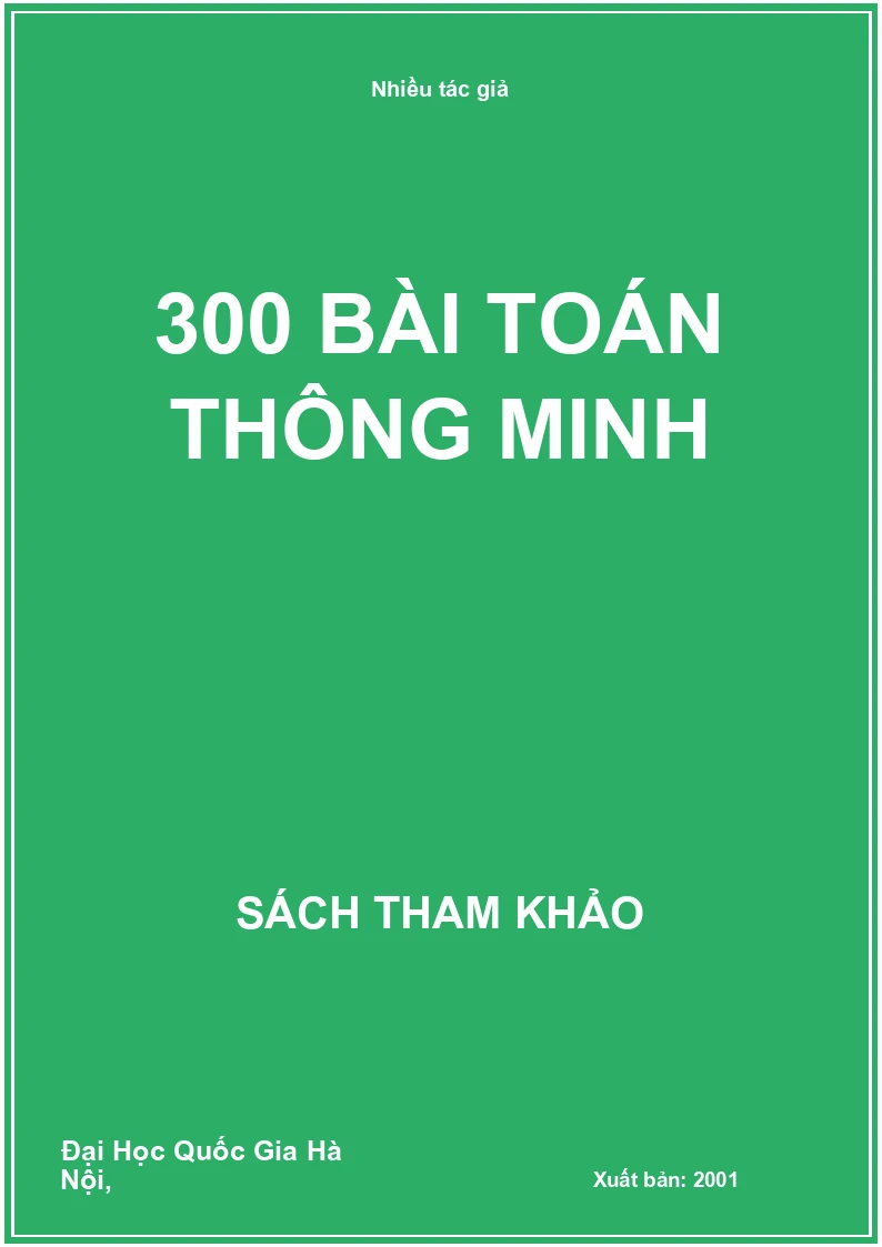 300 Bài Toán Thông Minh