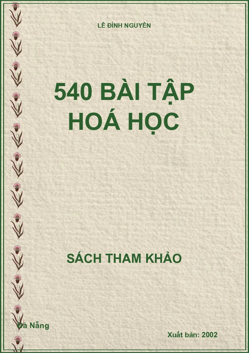 540 Bài Tập Hoá Học