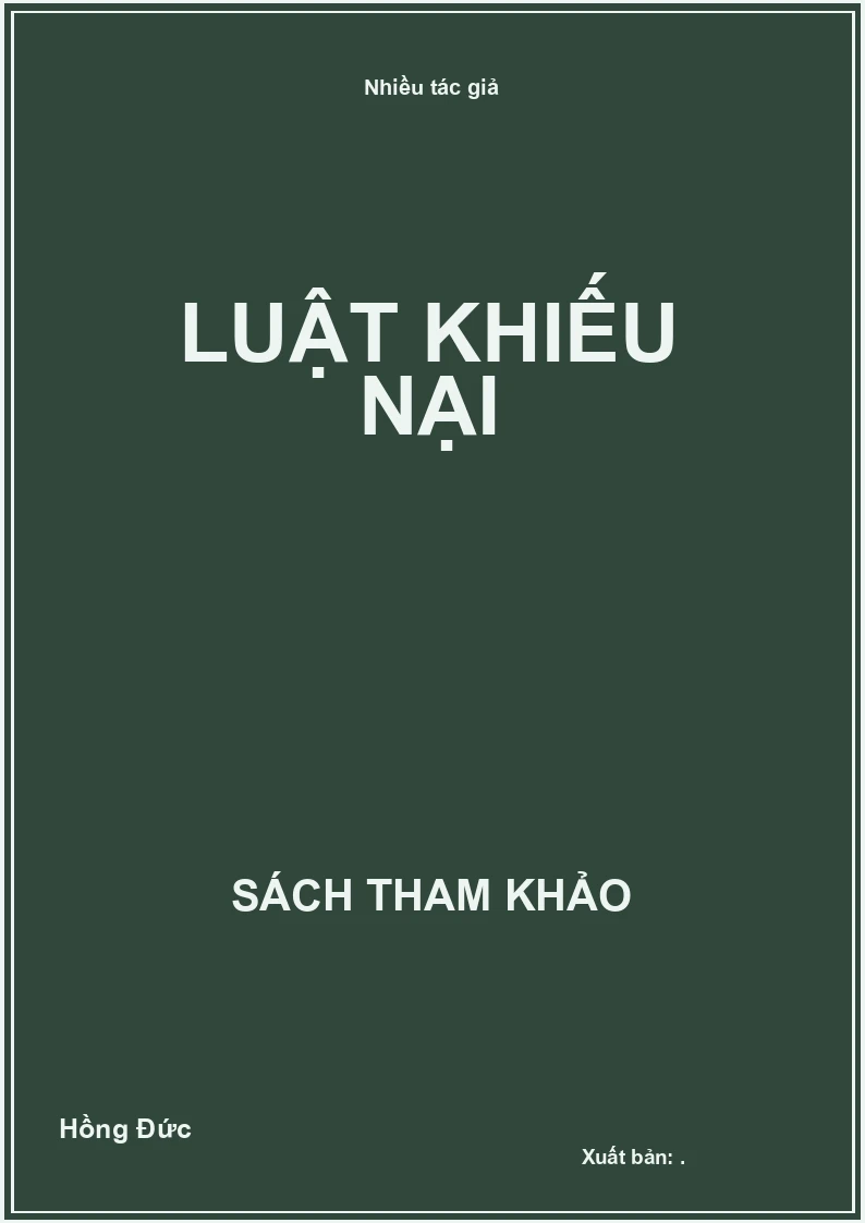 Luật Khiếu Nại
