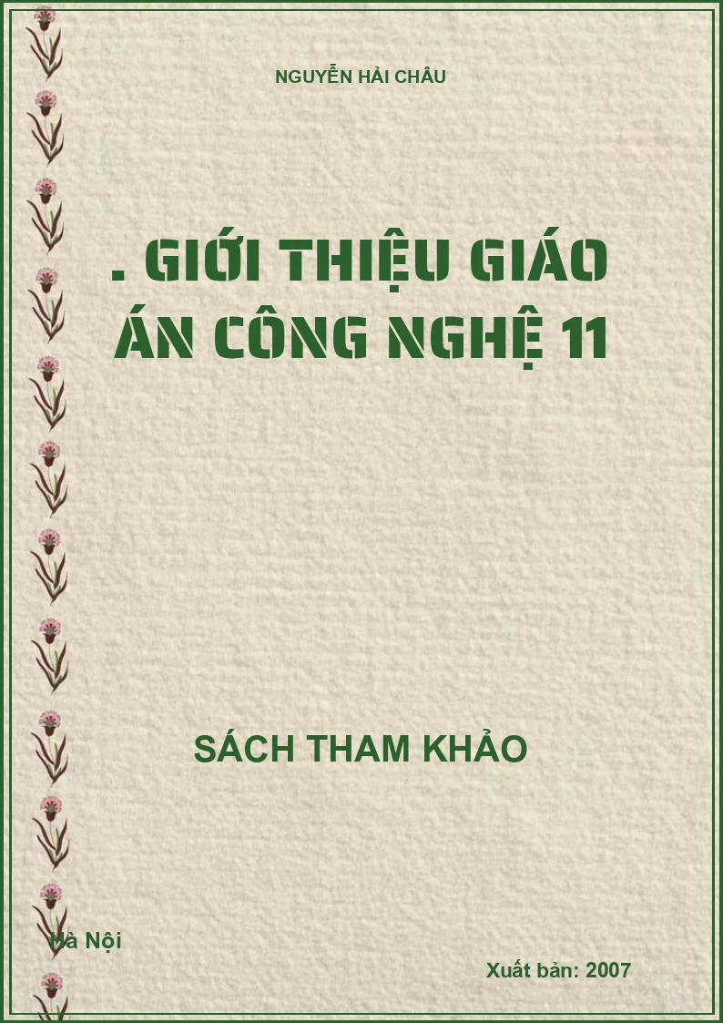 . Giới Thiệu Giáo Án Công Nghệ 11