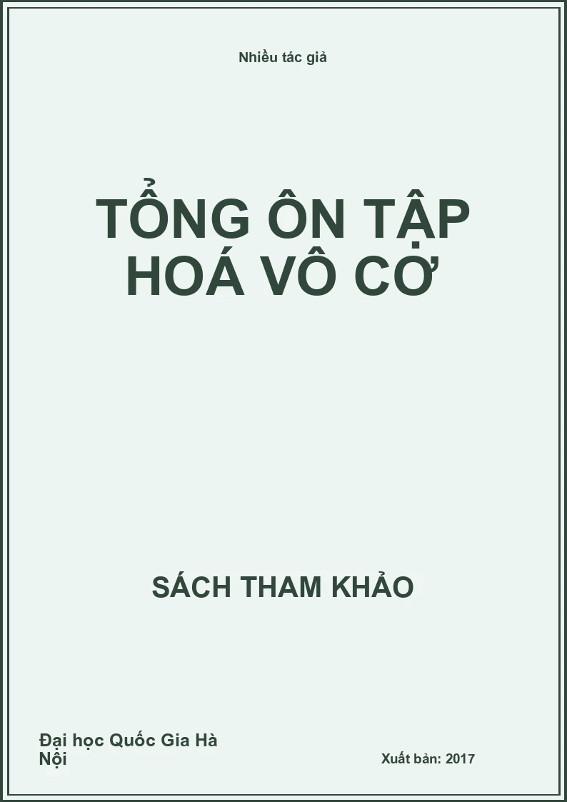 Tổng ôn tập hoá vô cơ