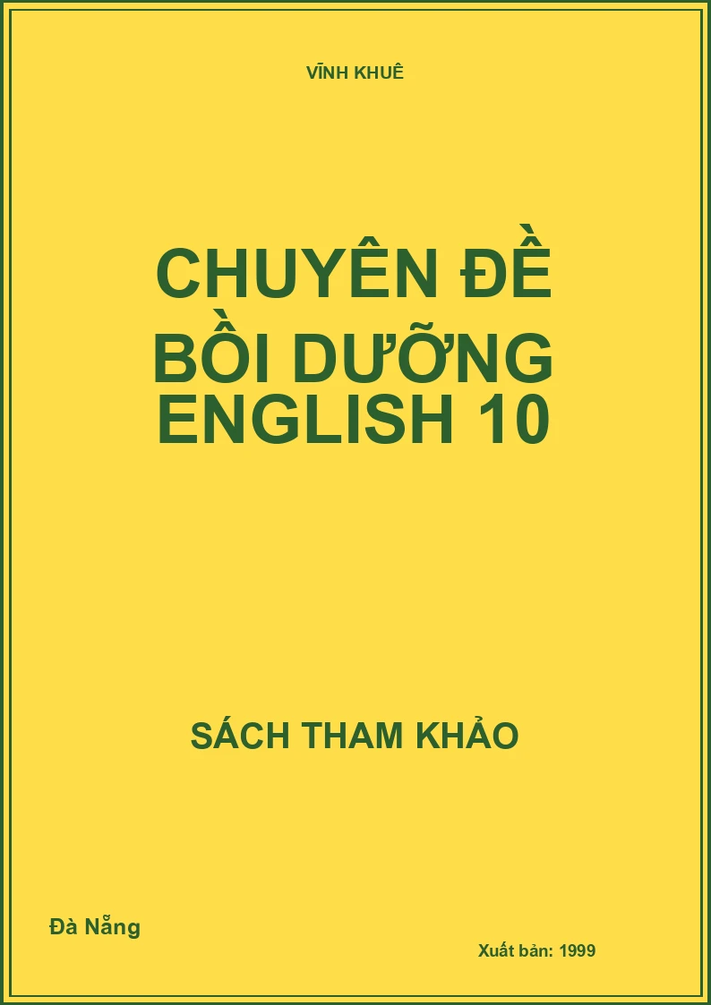Chuyên Đề Bồi Dưỡng English 10