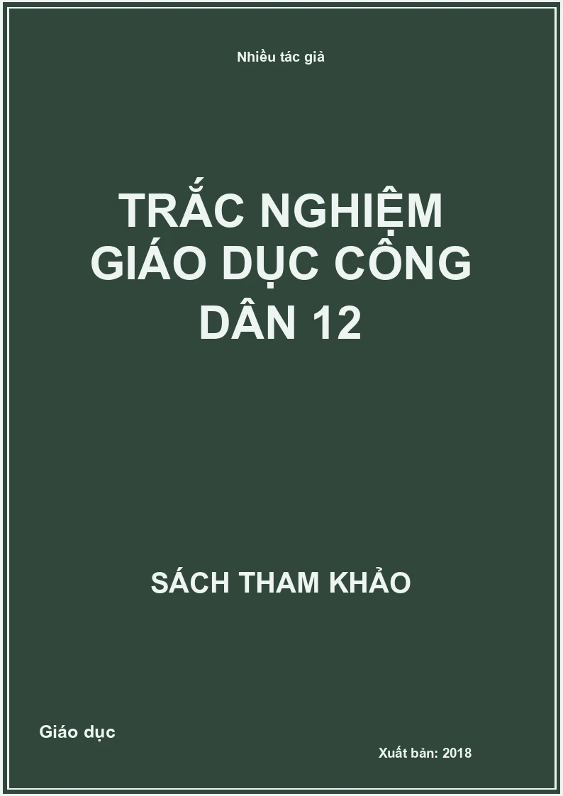 Trắc Nghiệm Giáo Dục Công Dân 12