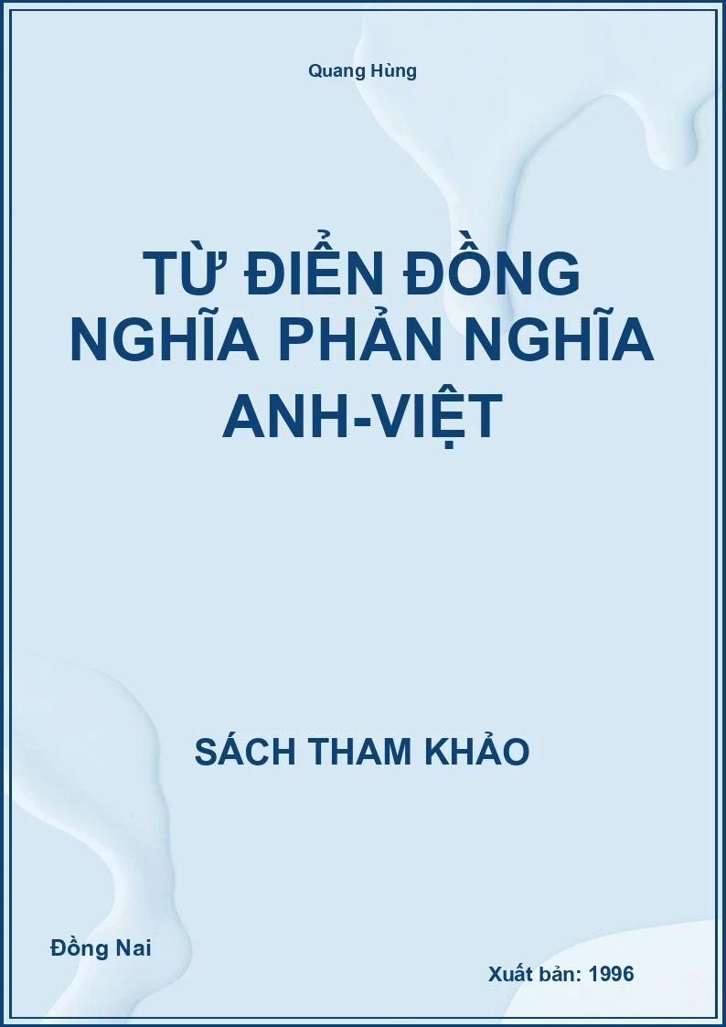 Từ điển đồng nghĩa phản nghĩa anh-việt
