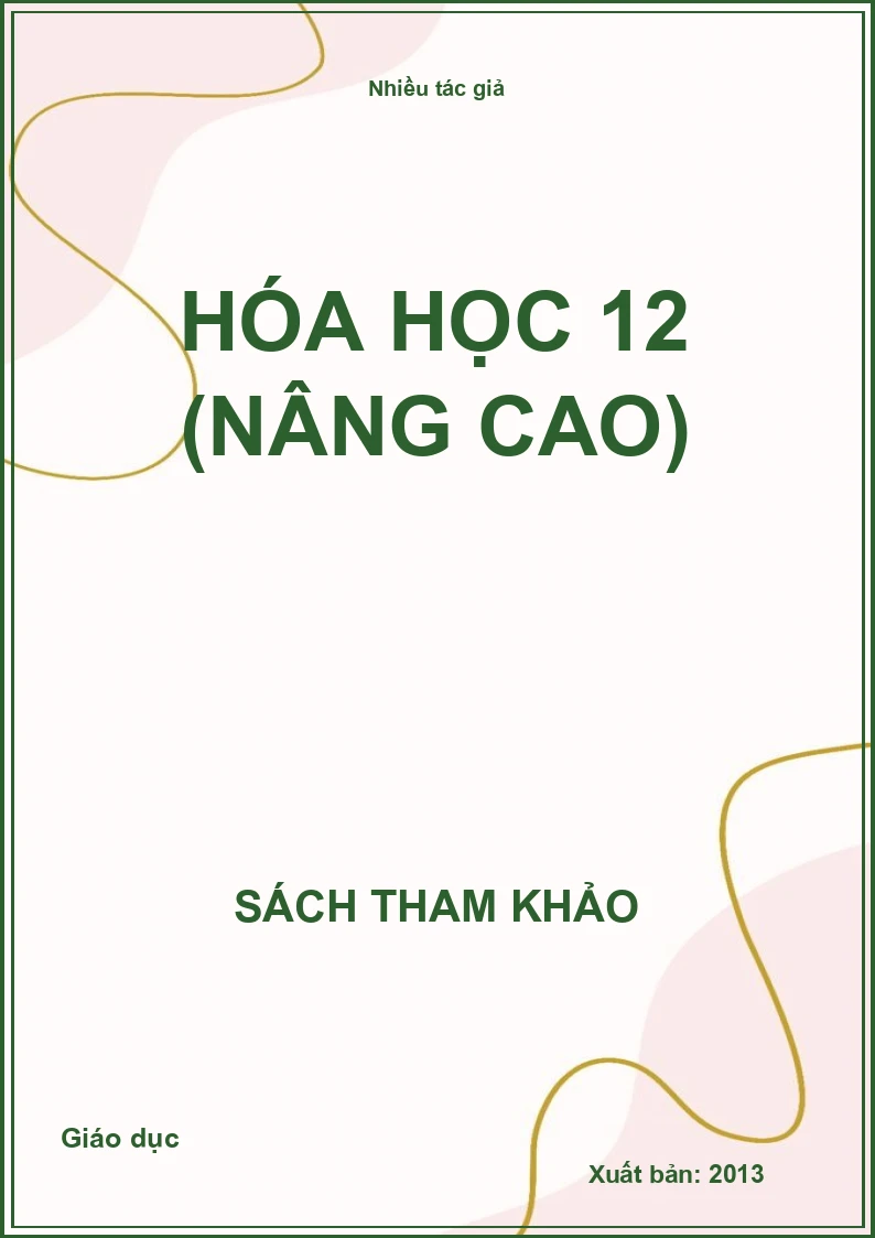 Hóa học 12 (nâng cao)