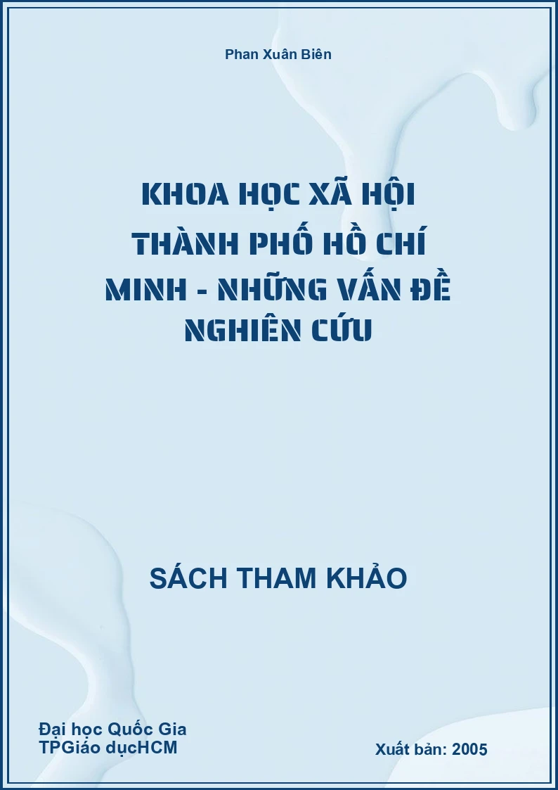 Khoa học xã hội thành phố Hồ Chí Minh - những vấn đề nghiên cứu