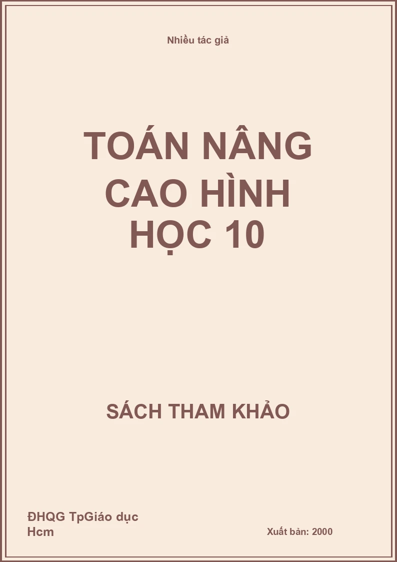 Toán Nâng Cao Hình Học 10