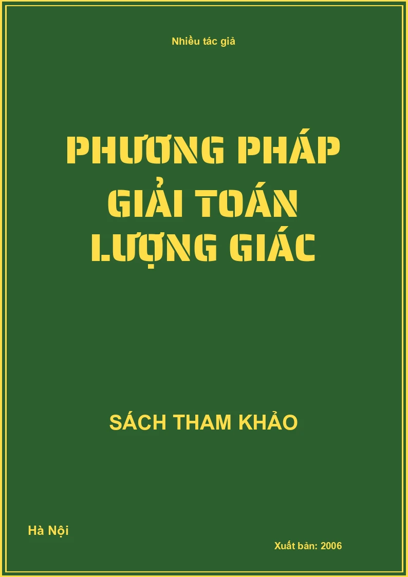 Phương pháp giải toán lượng giác