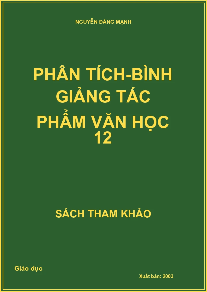Phân Tích-Bình Giảng Tác Phẩm Văn Học 12