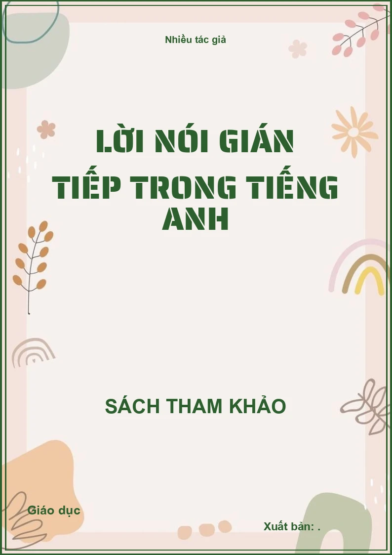 Lời nói gián tiếp trong tiếng Anh