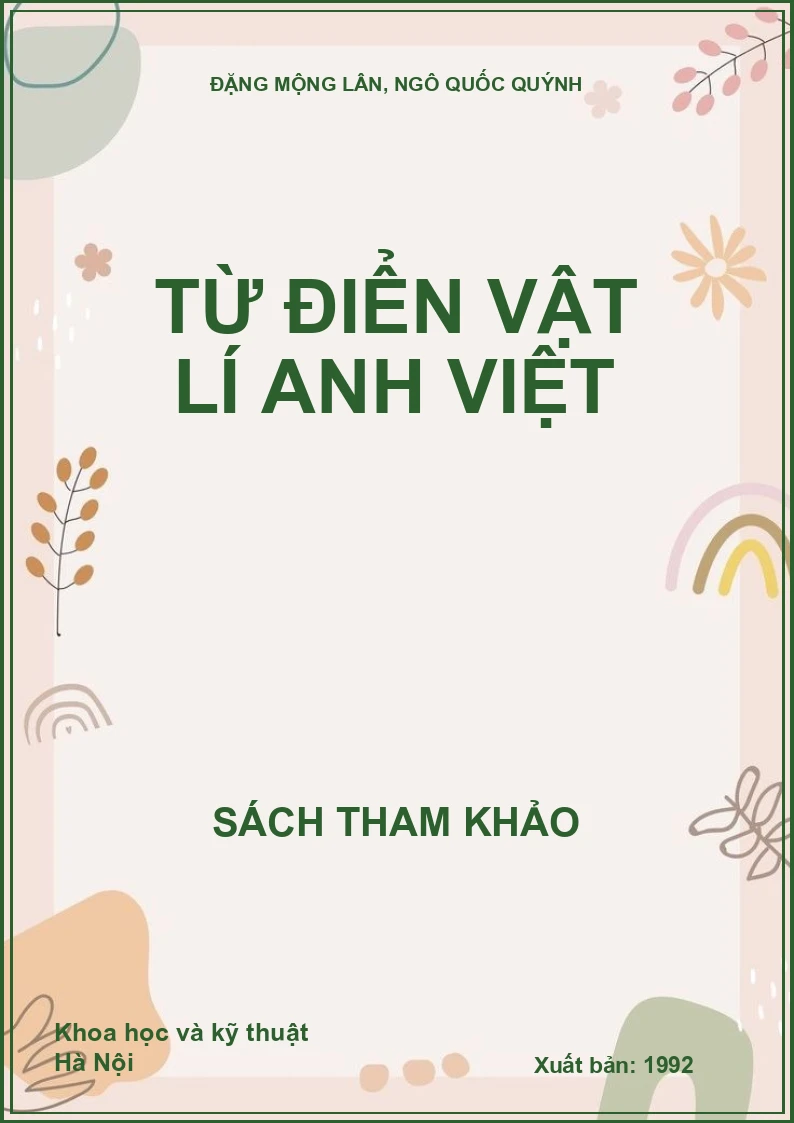 Từ Điển Vật Lí Anh Việt