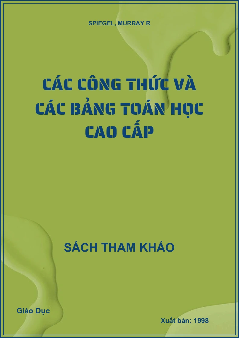 Các Công Thức Và Các Bảng Toán Học Cao Cấp