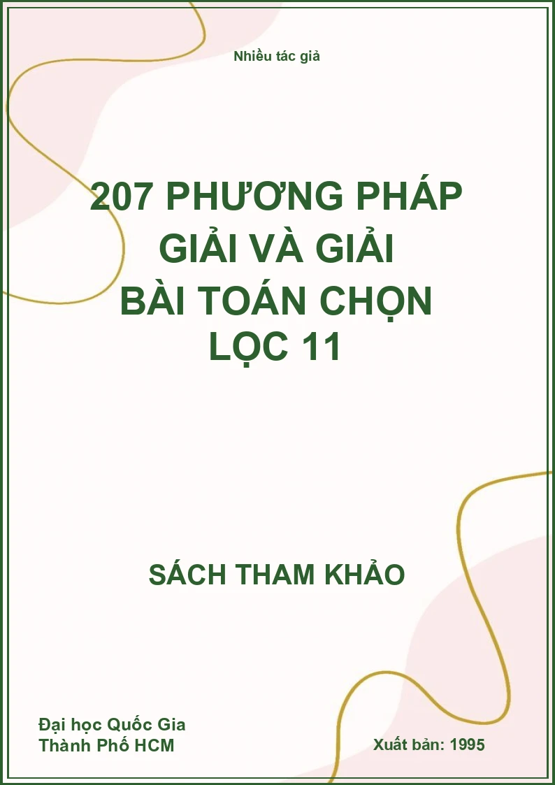 207 Phương Pháp Giải Và Giải Bài Toán Chọn Lọc 11