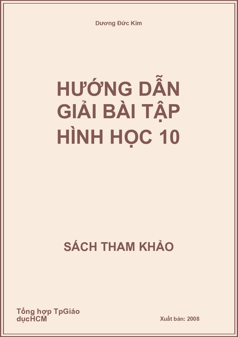 Hướng dẫn giải bài tập Hình học 10