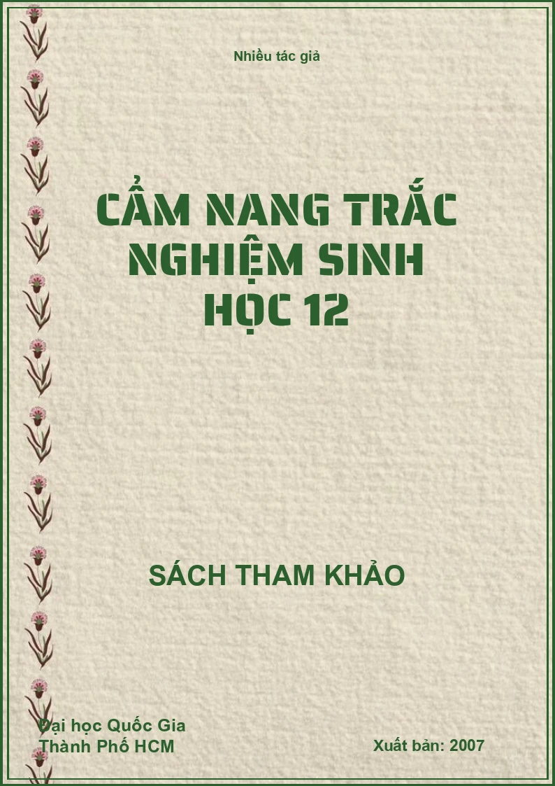 Cẩm nang trắc nghiệm sinh học 12