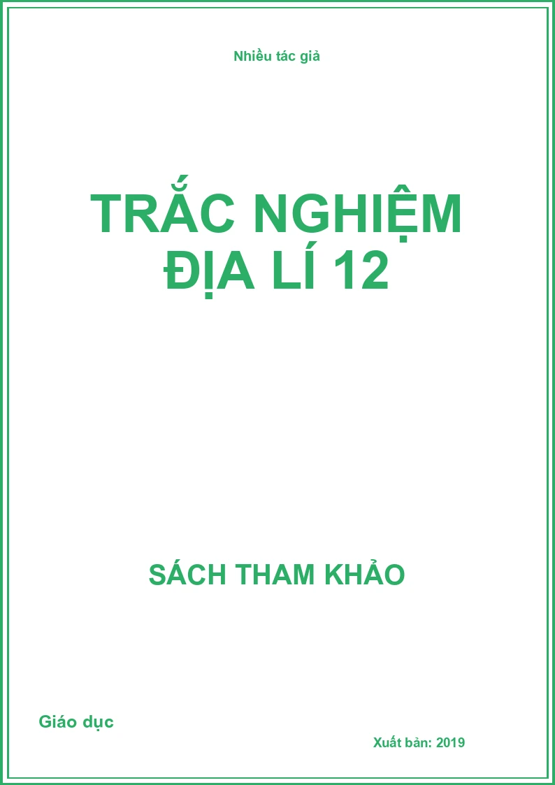 Trắc nghiệm địa lí 12