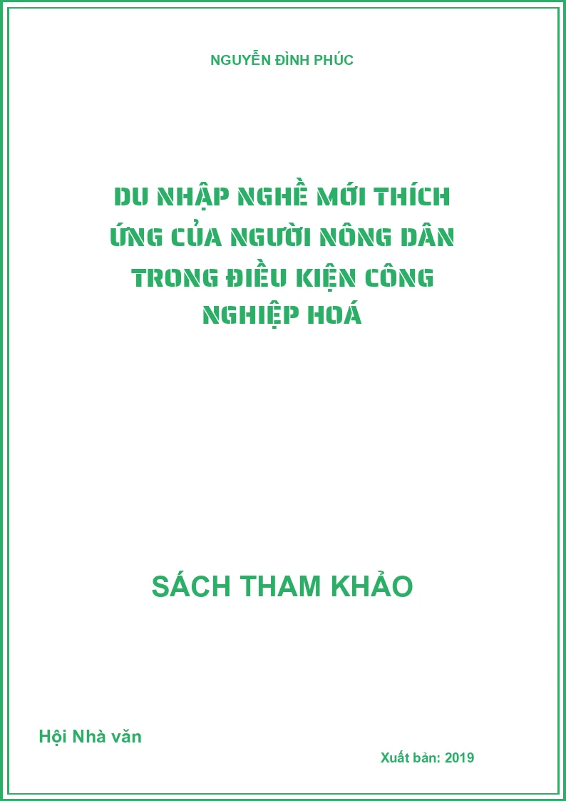 Du nhập nghề mới thích ứng của người nông dân trong điều kiện công nghiệp hoá