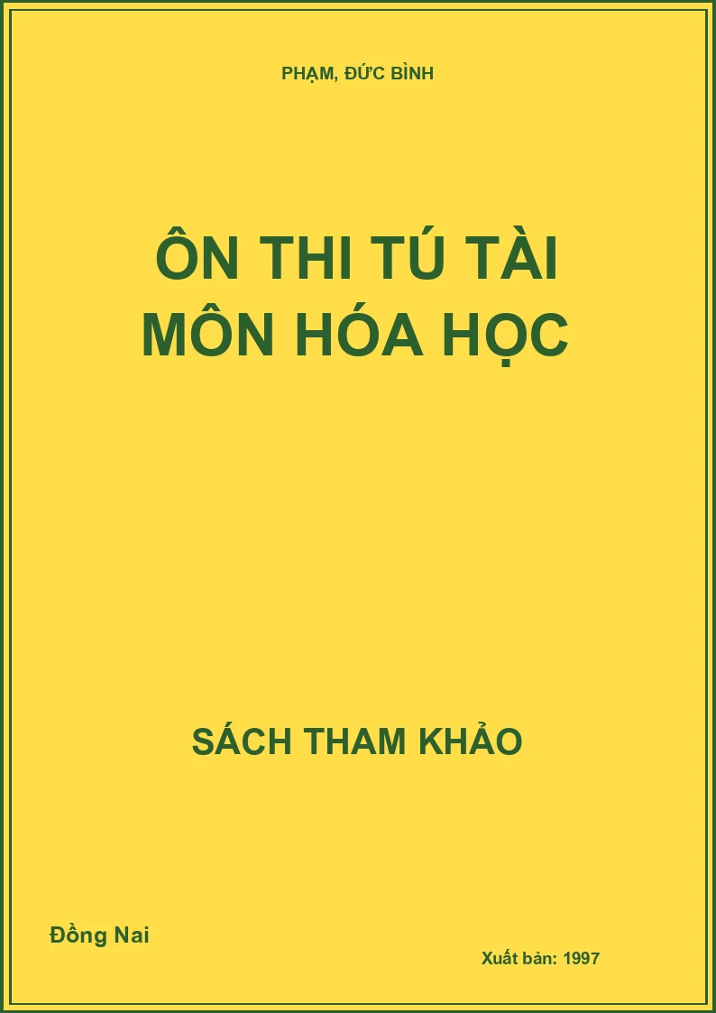 Ôn Thi Tú Tài Môn Hóa Học