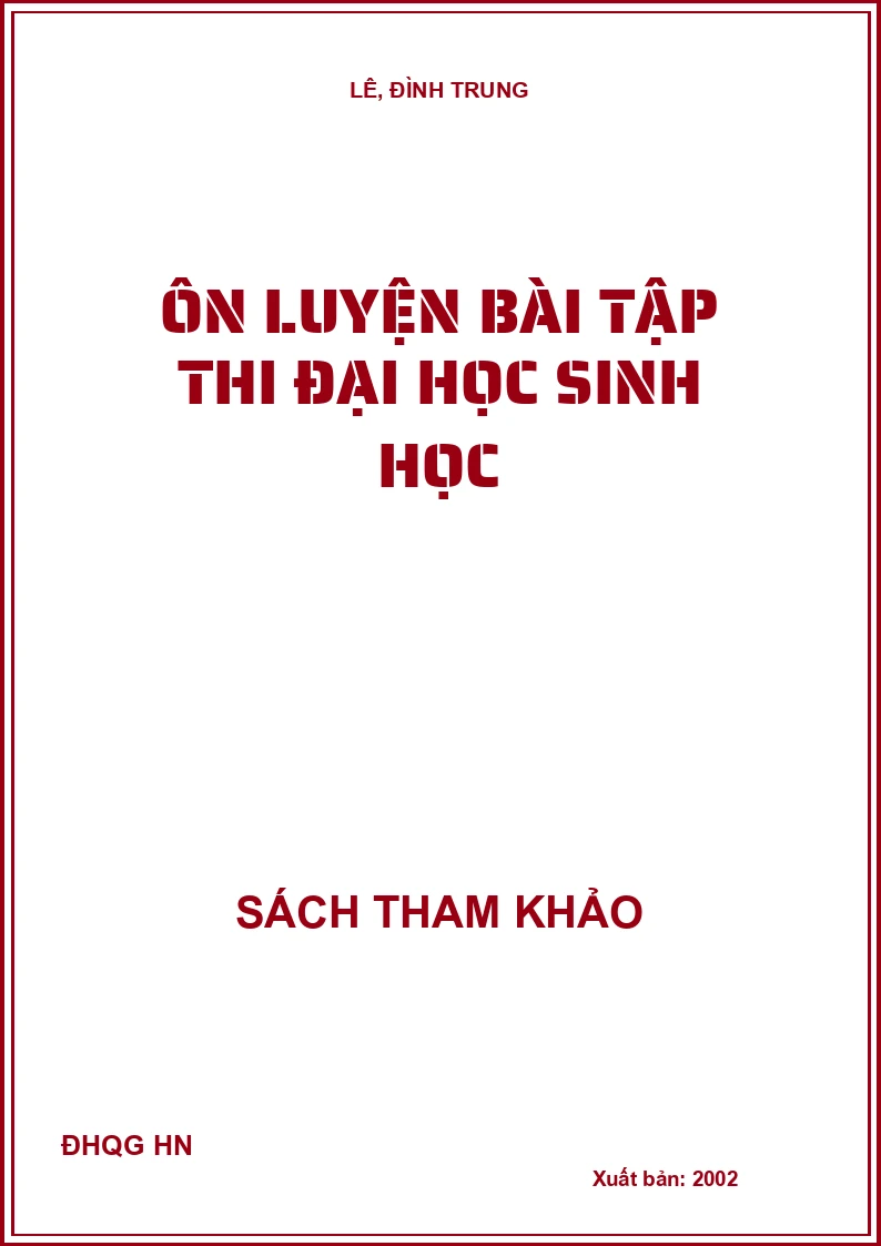 Ôn Luyện Bài Tập Thi Đại Học Sinh Học