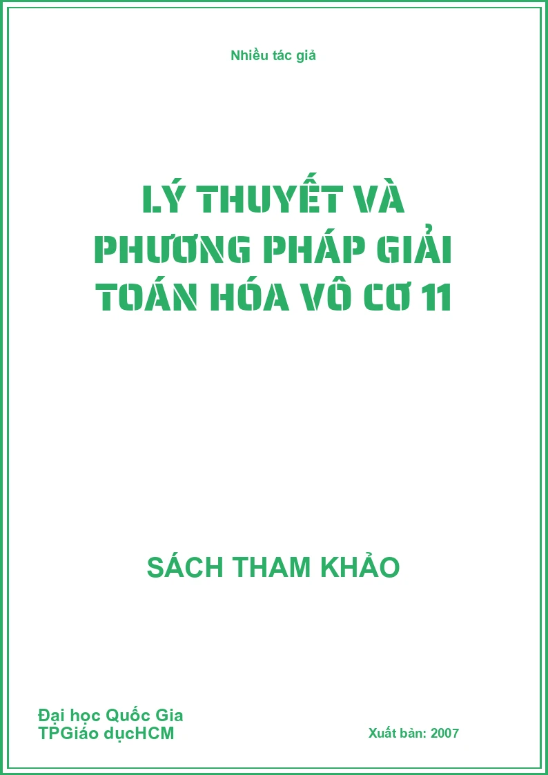 Lý thuyết và phương pháp giải toán hóa vô cơ 11
