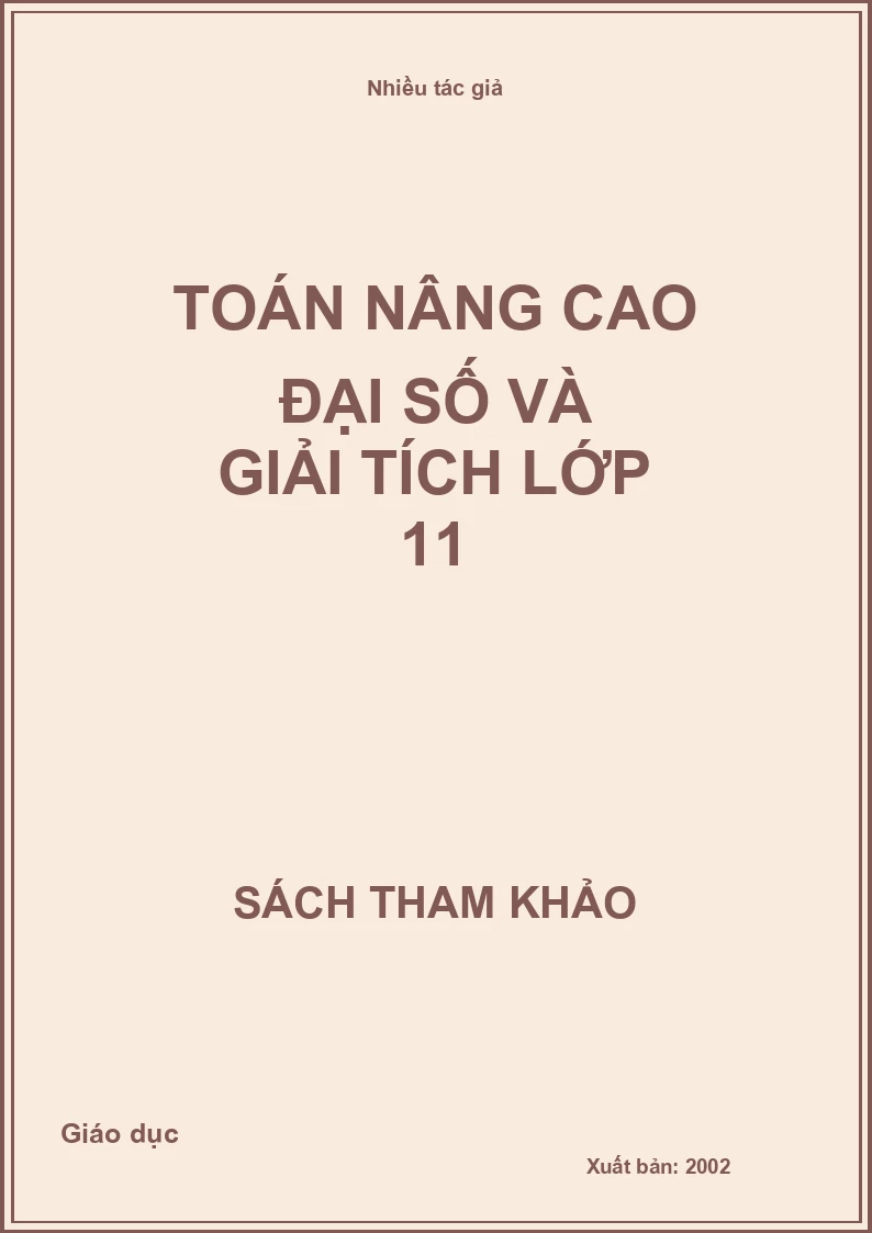 Toán Nâng Cao Đại Số Và Giải Tích Lớp 11