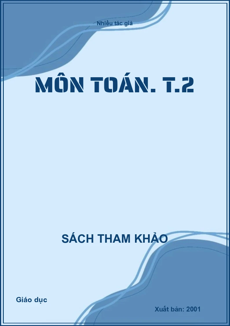 Môn Toán. T.2