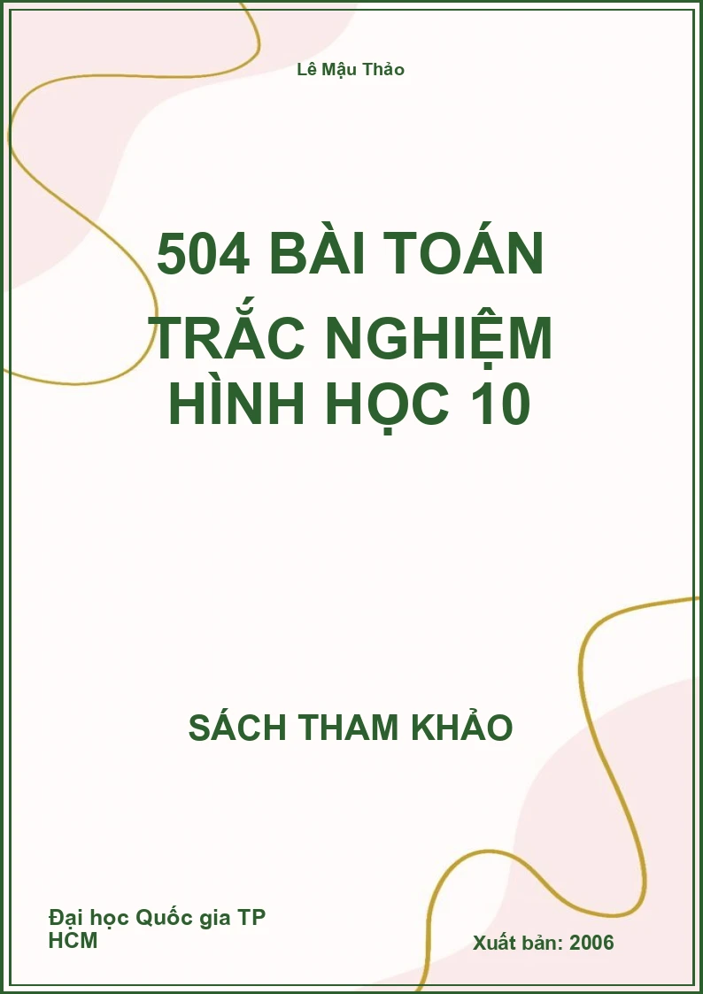 504 bài toán trắc nghiệm hình học 10