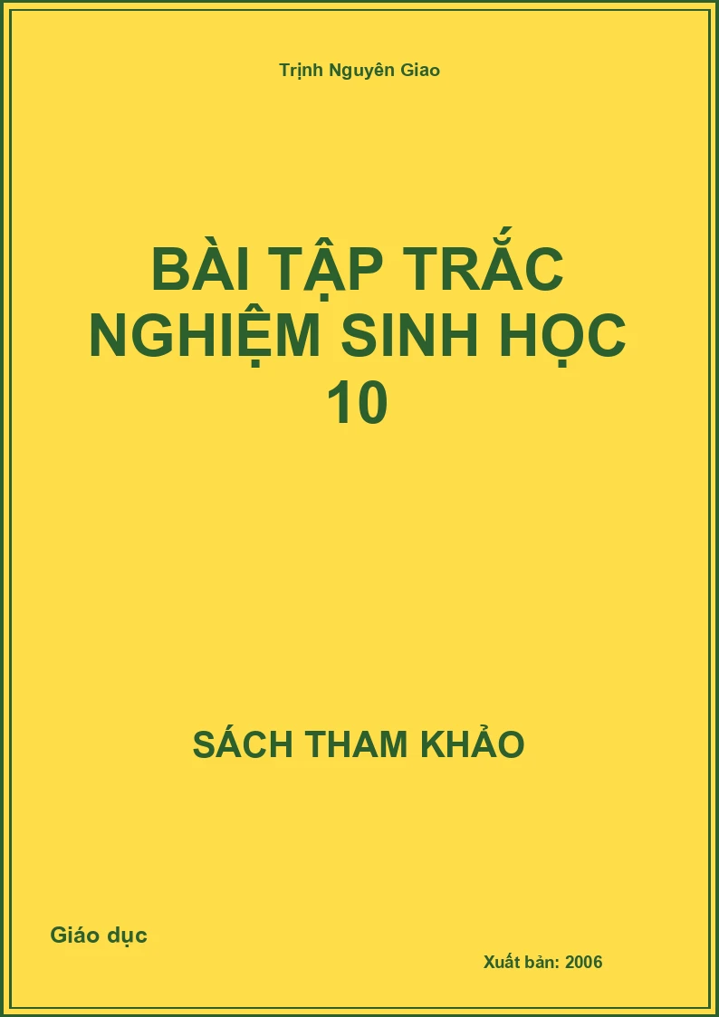 Bài tập trắc nghiệm sinh học 10