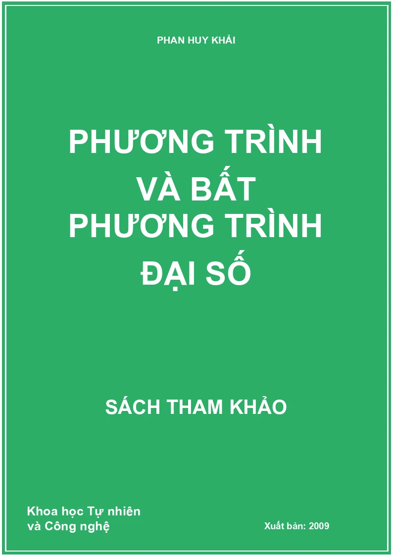 Phương Trình Và Bất Phương Trình Đại Số