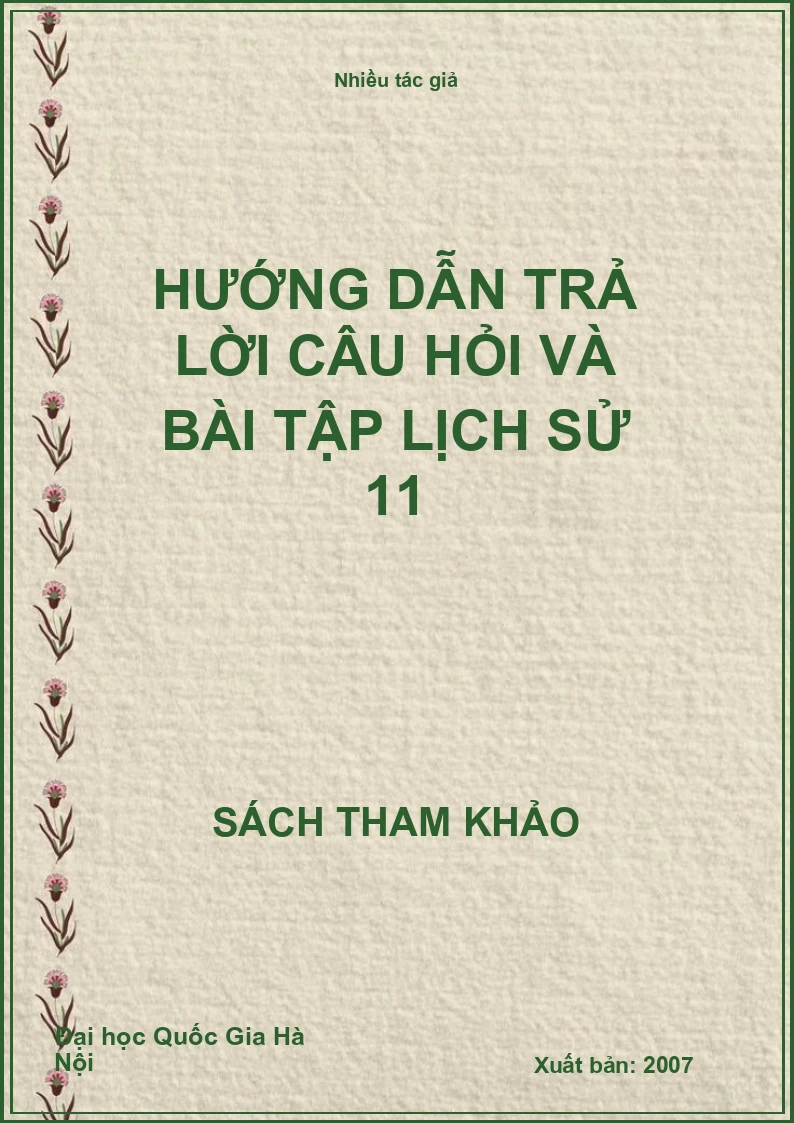 Hướng dẫn trả lời câu hỏi và bài tập lịch sử 11
