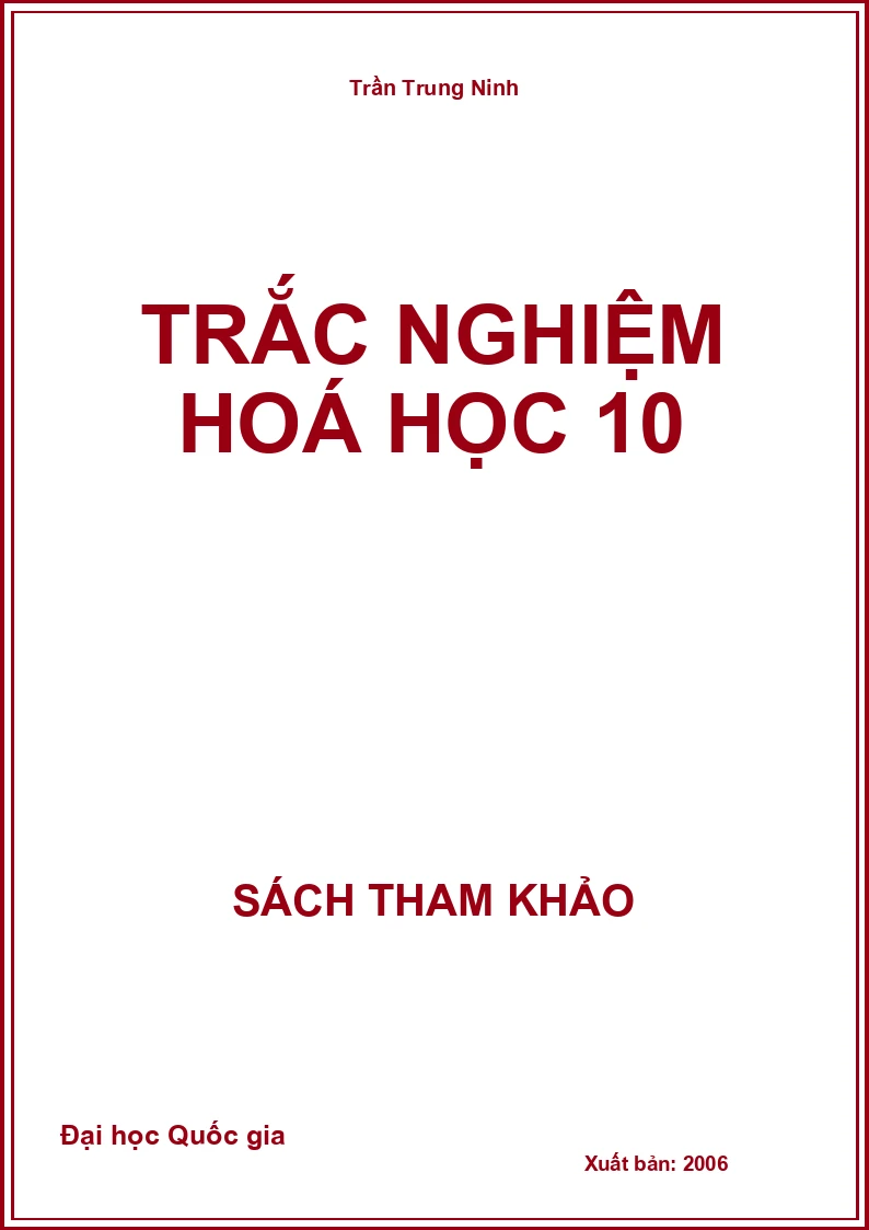 Trắc nghiệm hoá học 10