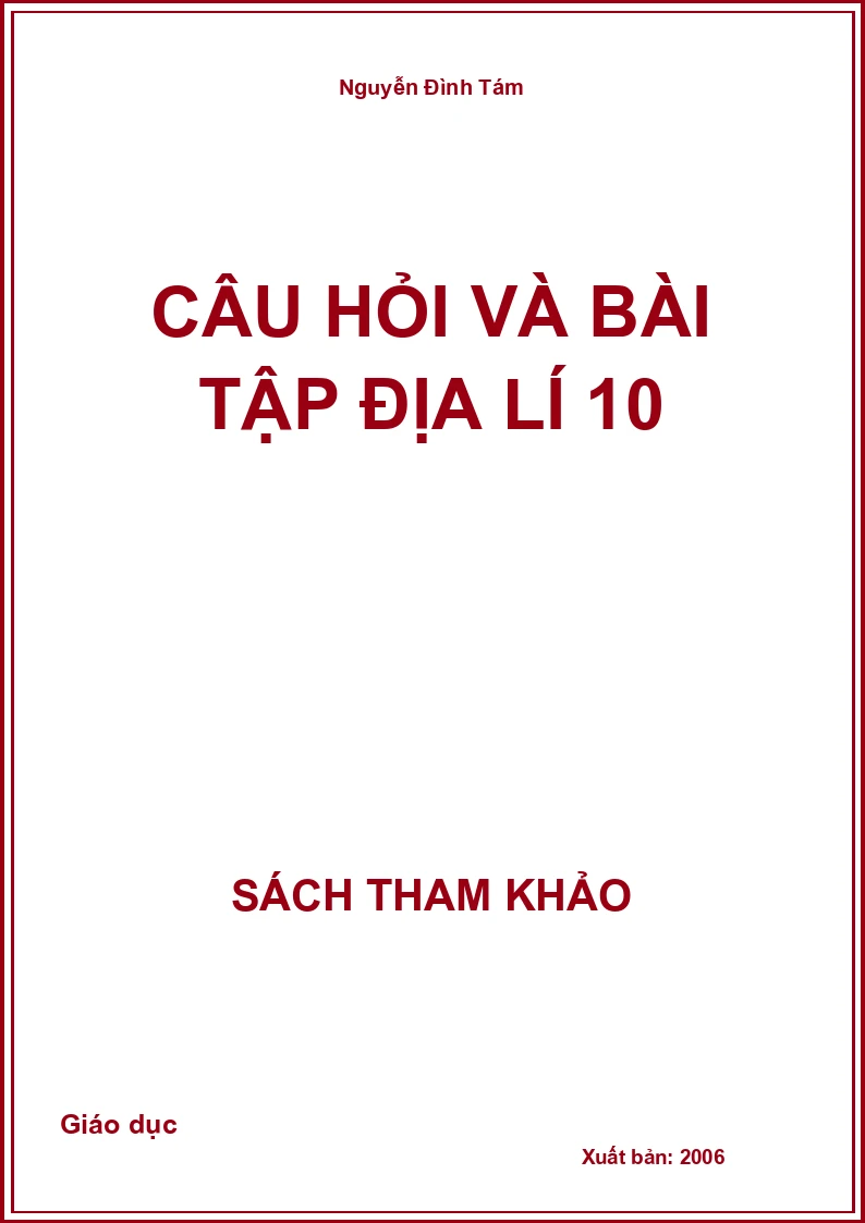 Câu hỏi và bài tập địa lí 10