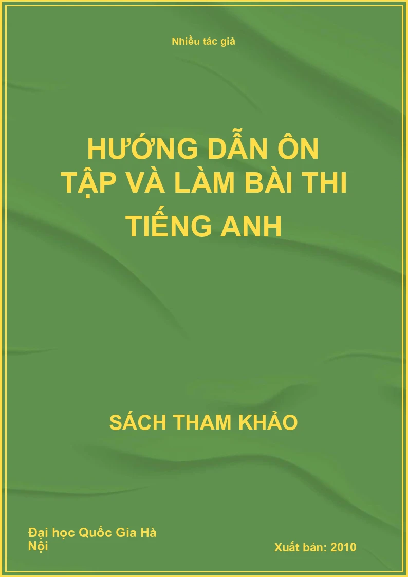 Hướng dẫn ôn tập và làm bài thi tiếng Anh