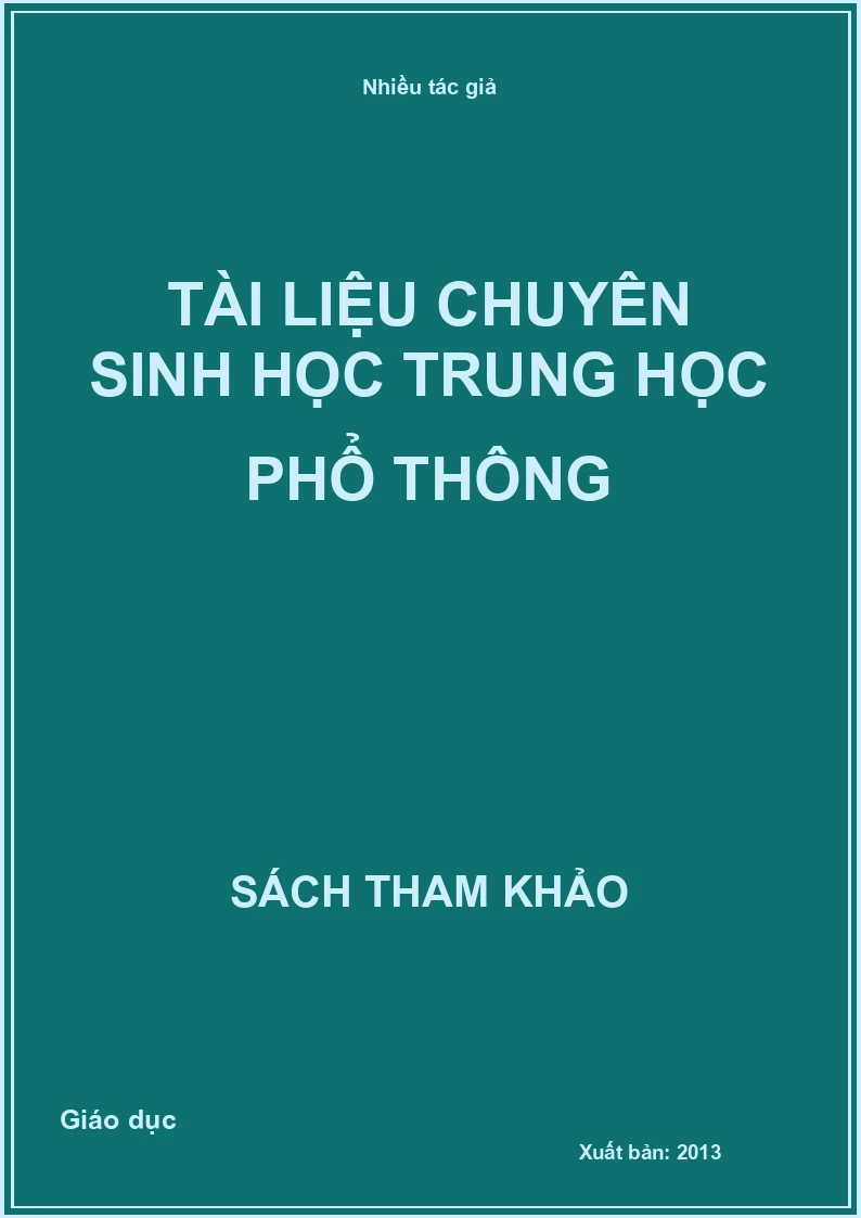 Tài liệu chuyên sinh học trung học phổ thông