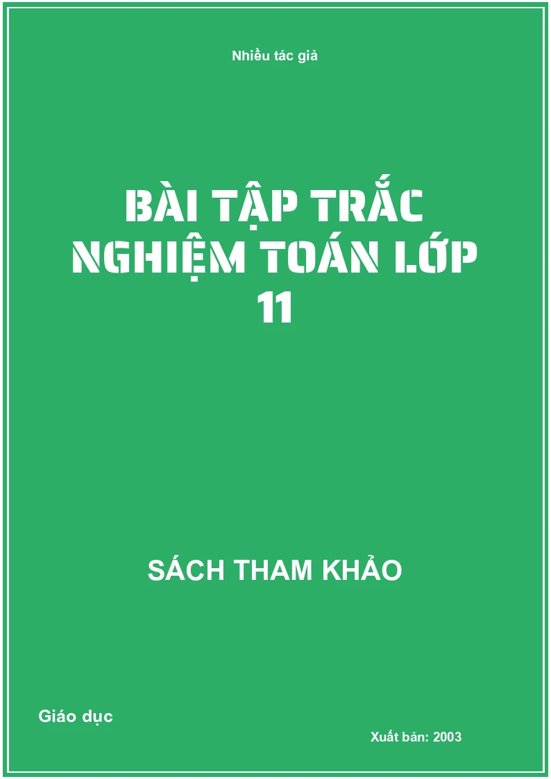 Bài Tập Trắc Nghiệm Toán Lớp 11