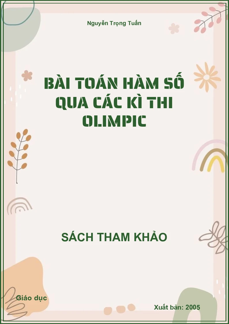 Bài toán hàm số qua các kì thi Olimpic
