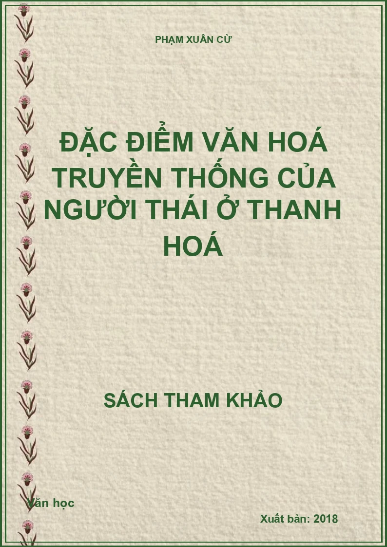 Đặc điểm văn hoá truyền thống của người Thái ở Thanh Hoá