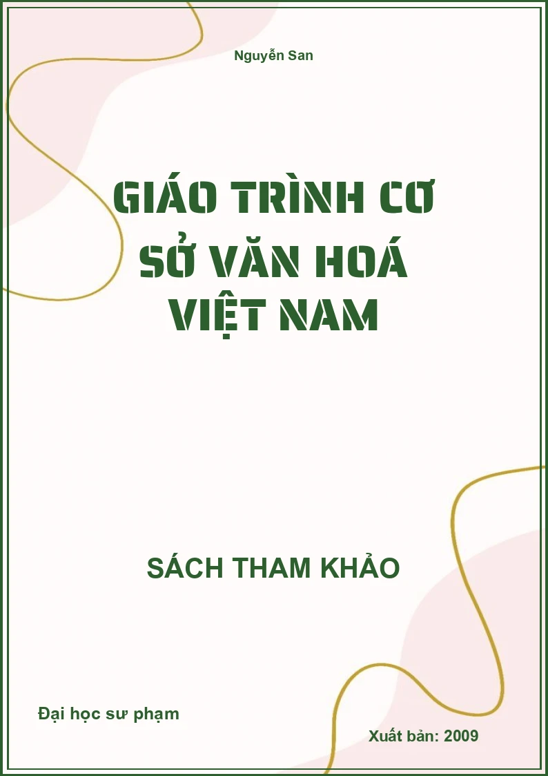 Giáo trình cơ sở văn hoá Việt Nam