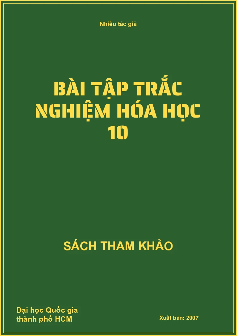Bài tập trắc nghiệm Hóa Học 10
