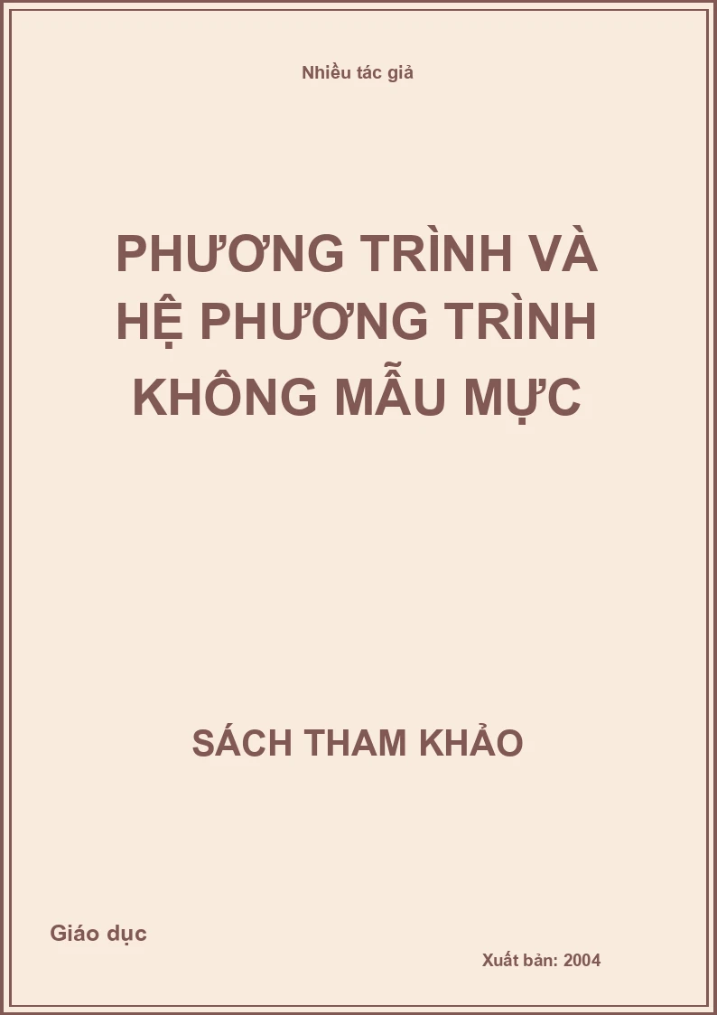 Phương trình và hệ phương trình không mẫu mực