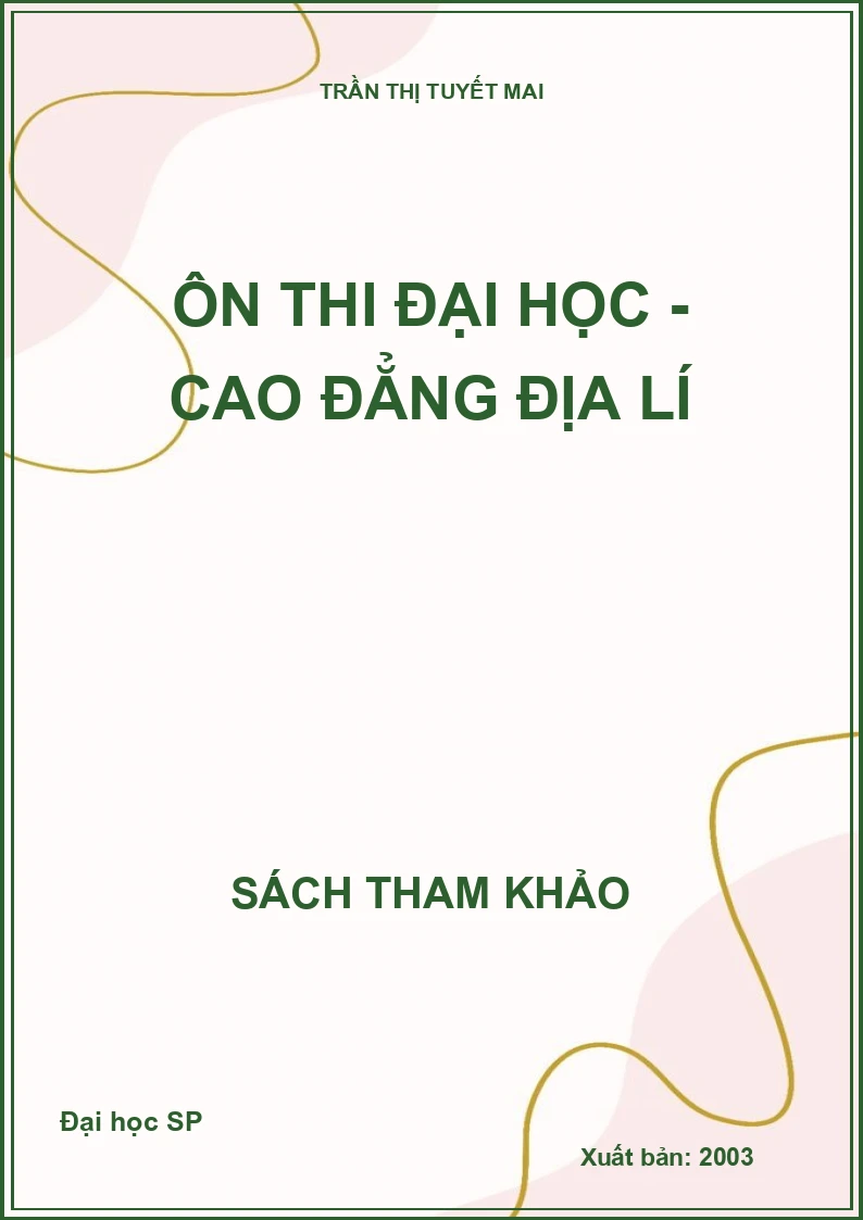 Ôn thi đại học - cao đẳng địa lí