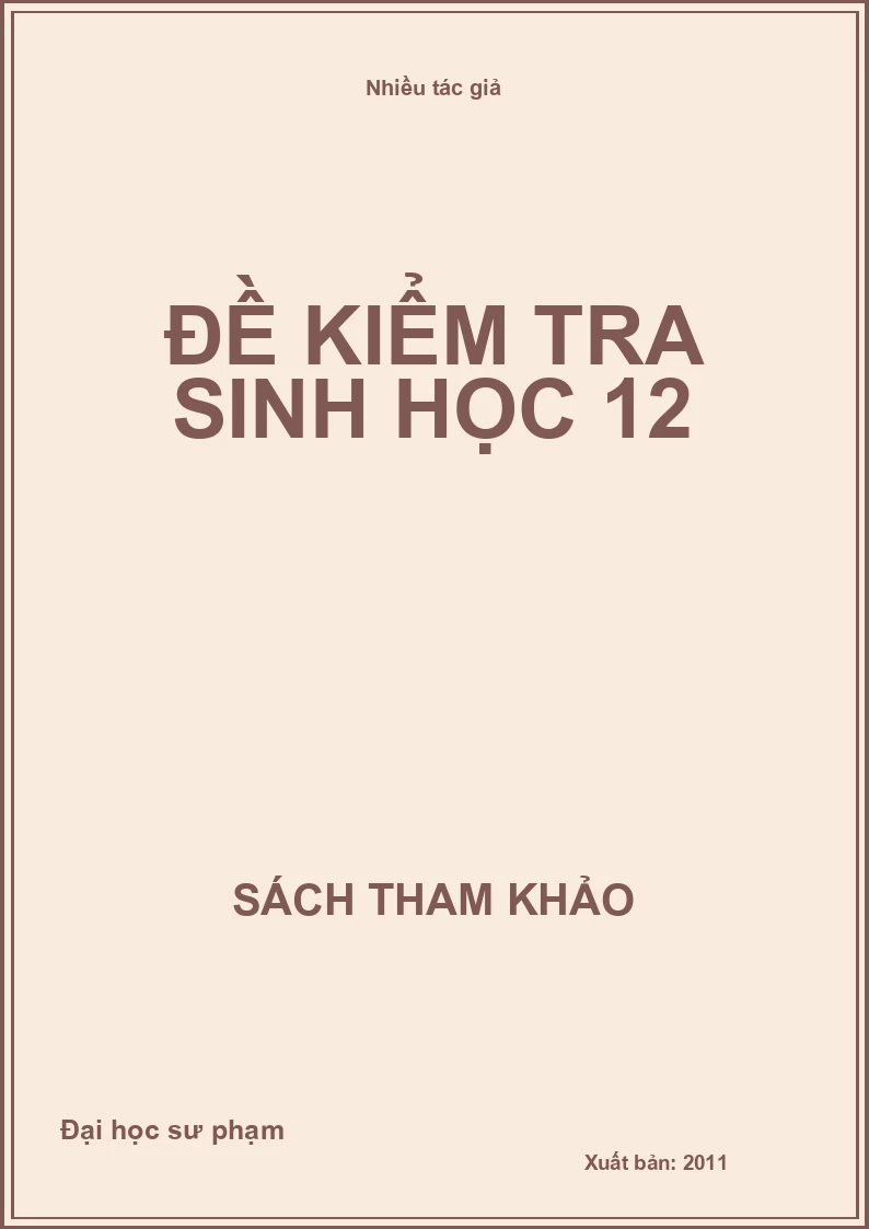 Đề kiểm tra sinh học 12