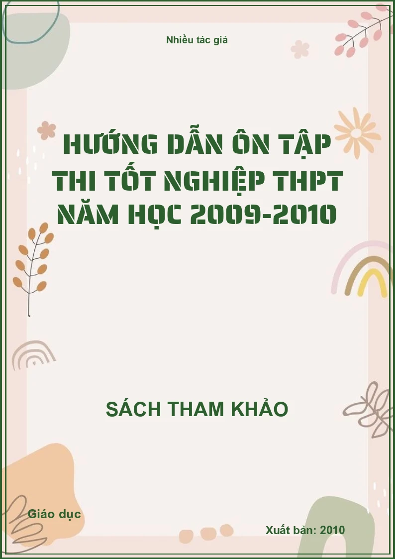 Hướng dẫn ôn tập thi tốt nghiệp THPT năm học 2009-2010