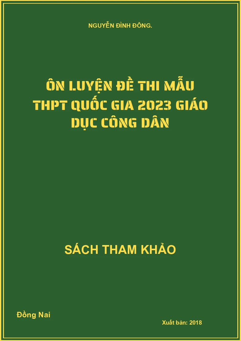 Ôn Luyện Đề Thi Mẫu Thpt Quốc Gia 2018 Giáo Dục Công Dân