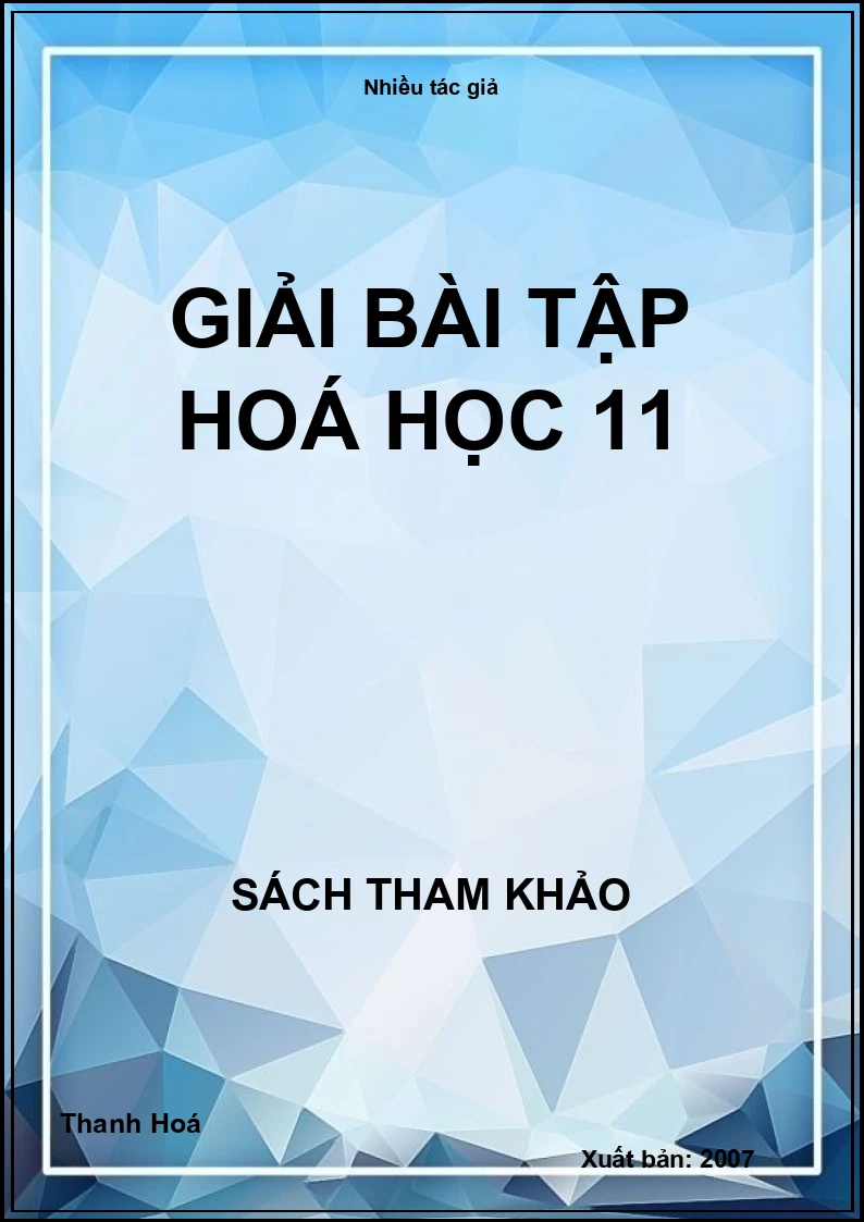 Giải bài tập hoá học 11