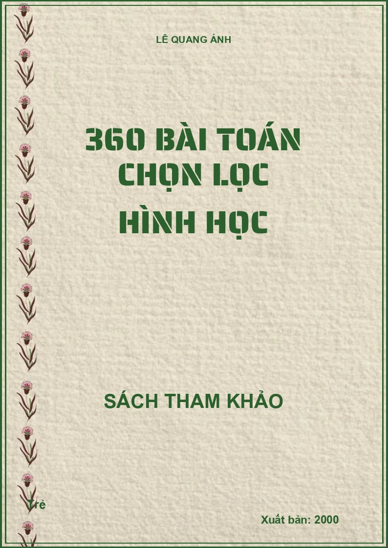 360 Bài Toán Chọn Lọc Hình Học