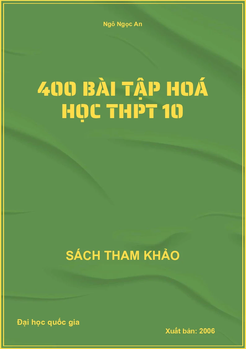 400 bài tập hoá học THPT 10