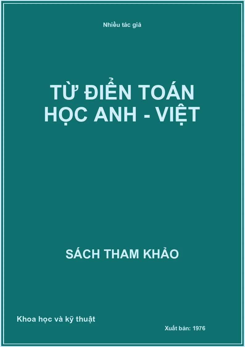 Từ điển toán học Anh - Việt