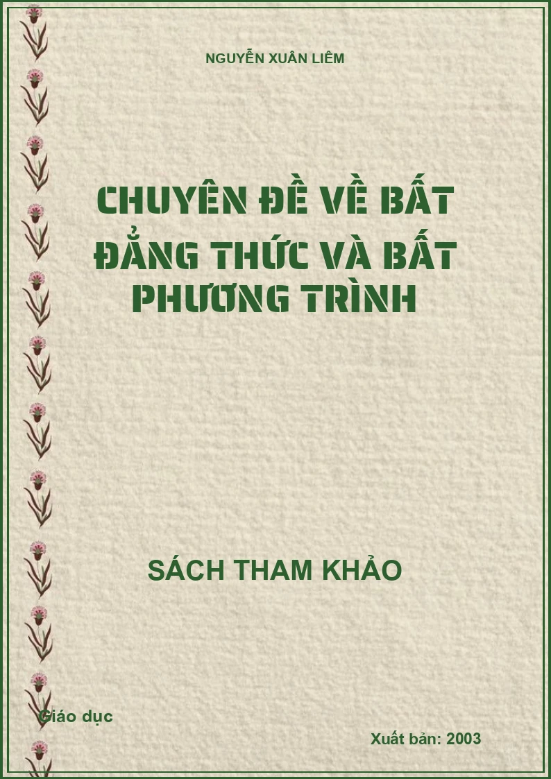 Chuyên Đề Về Bất Đẳng Thức Và Bất Phương Trình